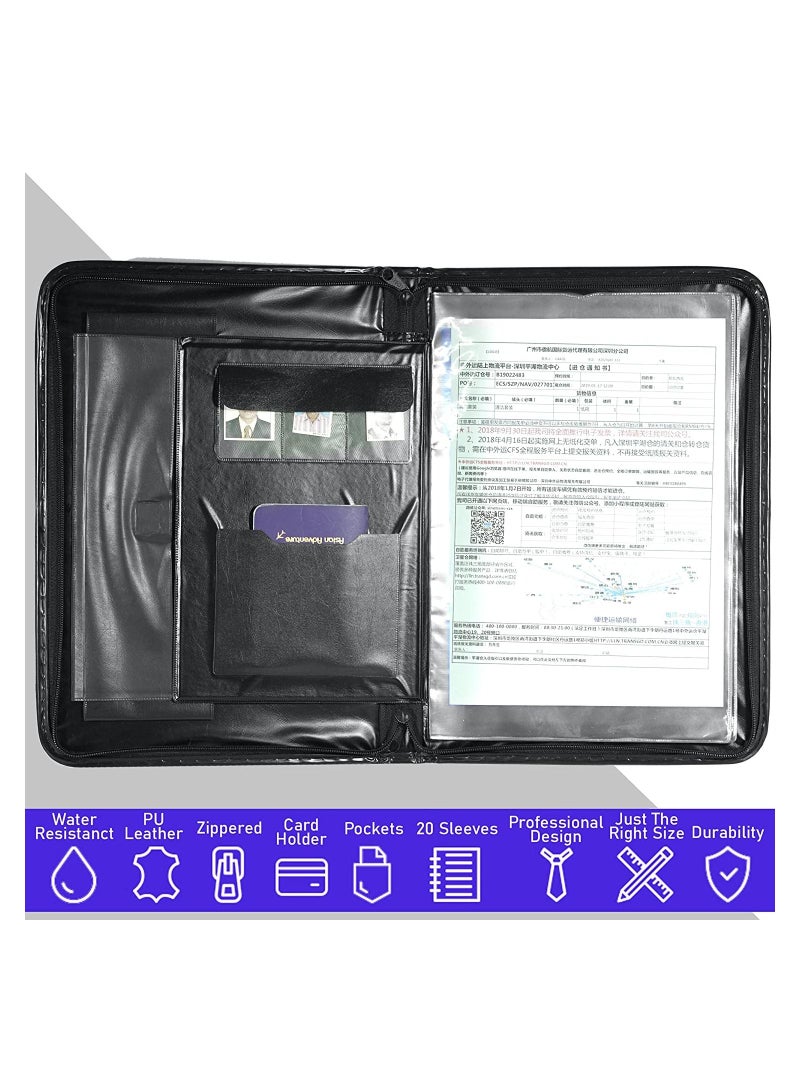 PU Leather Multipurpose 24 File Sleeve To Store A4 Professional Files 37.5X26cm - Image 3