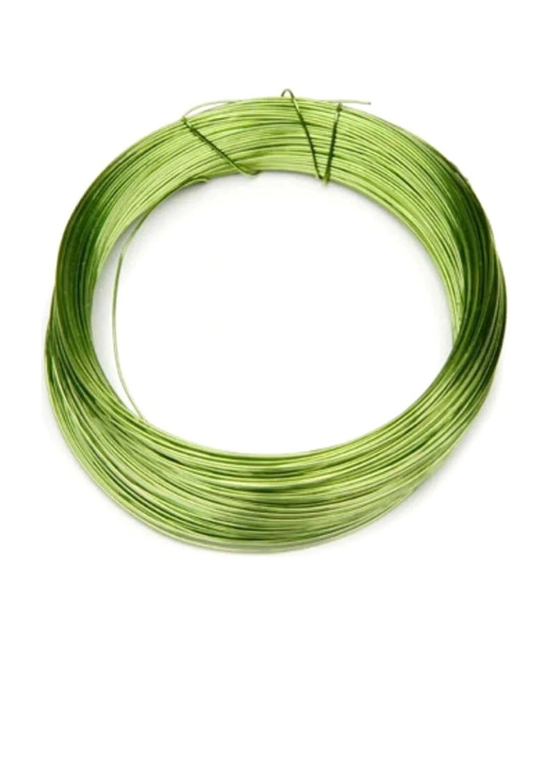 سلك نحاسي مطلي بالفضة ستة و عشرون مقياس لون اخضر ببغاءثلاثون ياردة - Image 2