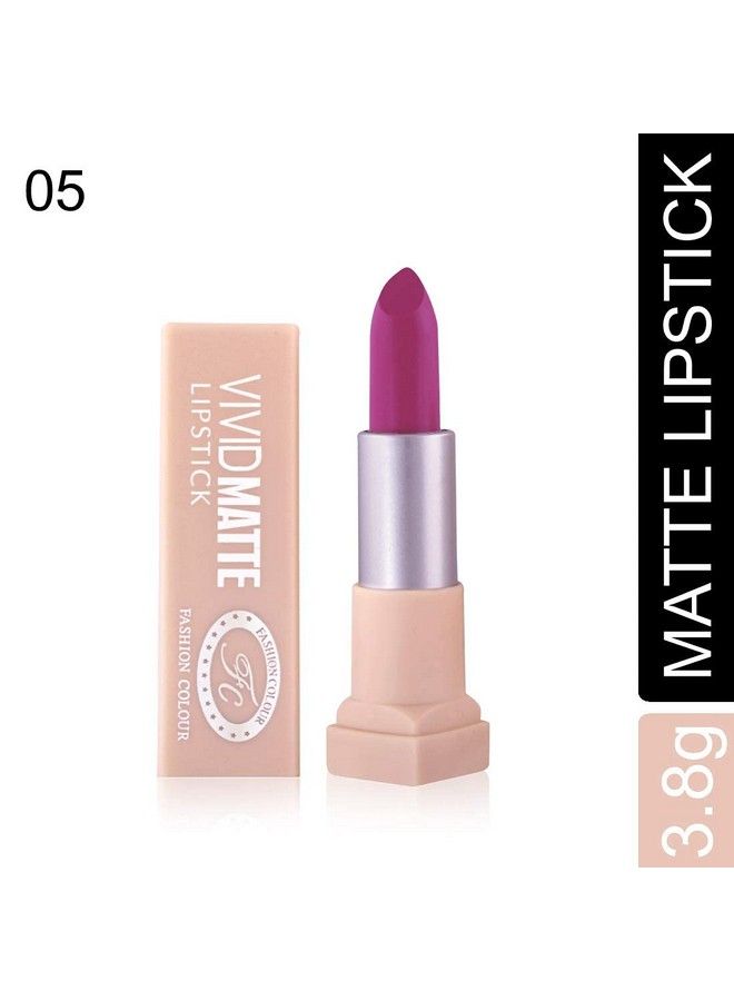 Fashion Colour Velvet Texture Vivid Matte Lipstick Long Lasting Smooth And Highly Pigmented Finish With The Smoothing Properties Of A Primer (3.8G) (05 Dica Purple)  - Image 5