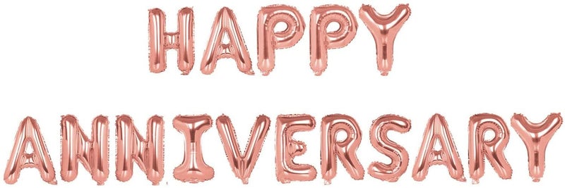 SOI Happy Anniversary Decoration | Happy Anniversary Decoration Kit | Happy Anniversary Rose Gold | Balloons For Anniversary Decoration | (Pack of 34) - Image 4