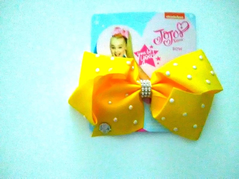 Yellow Hair Bow Pearls and Diamonds design