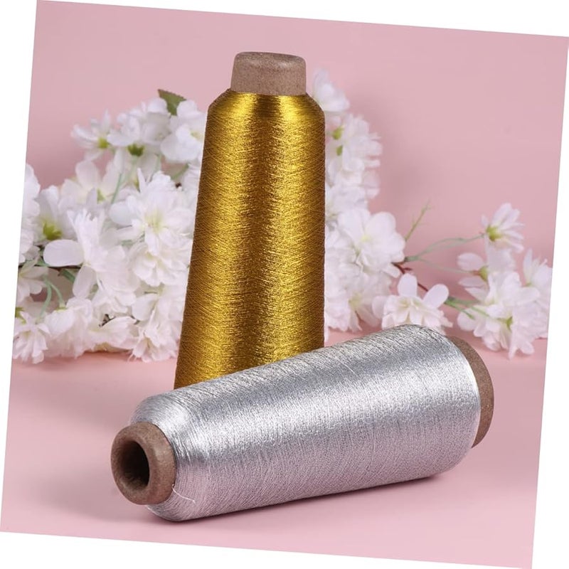 4 لفات خيط تطريز متقاطع ذهبي معدني لصنع الحرف اليدوية والخياطة - Image 5