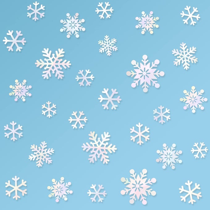 72PCS IRIDESCENT WHITE 3D SNOWFLAKE WALL STICKERS HOLOGRAPHIC SNOWFLAKES WALL DECALS FOR WINTER WONDERLAND CHRISTMAS FROZEN NURSERY XMAS SHOWCASE WINDOW WALL ART DECOR