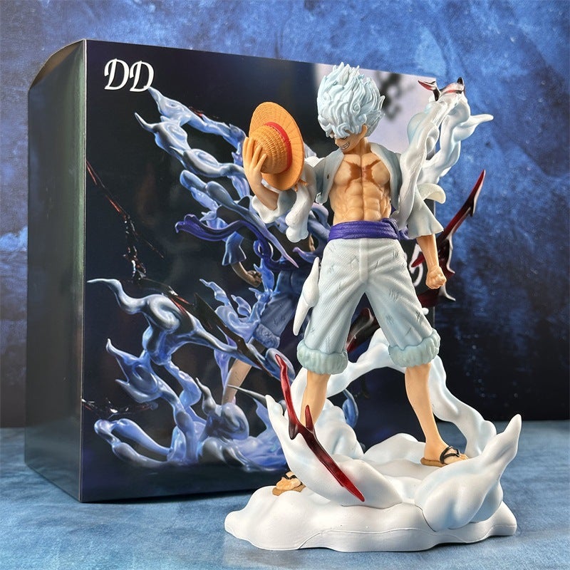 One Piece Luffy Gear 5 Nika Figure Battle Pose Desktop Ornament Anime Model - Image 1