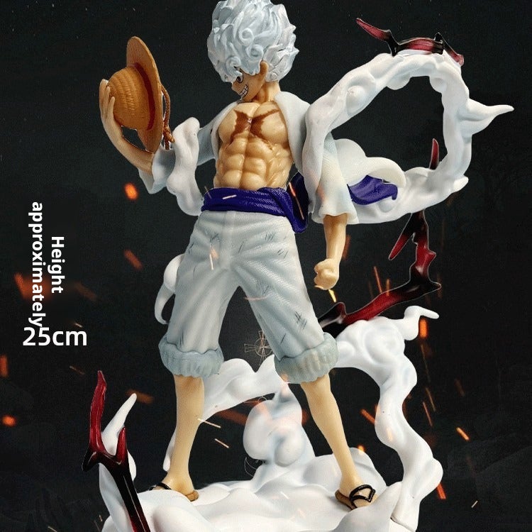 One Piece Luffy Gear 5 Nika Figure Battle Pose Desktop Ornament Anime Model - Image 3