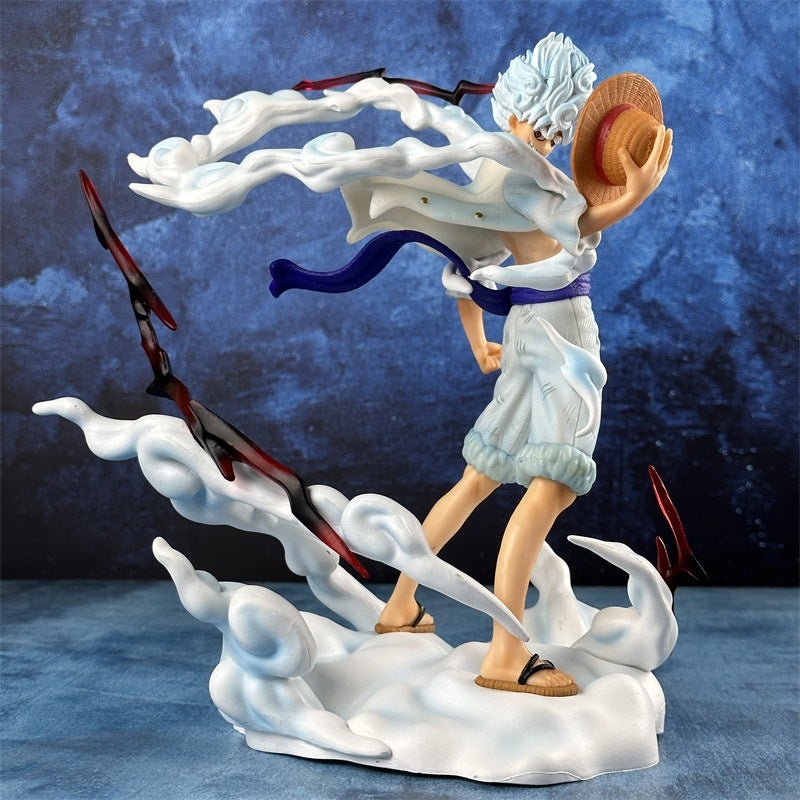 One Piece Luffy Gear 5 Nika Figure Battle Pose Desktop Ornament Anime Model - Image 2