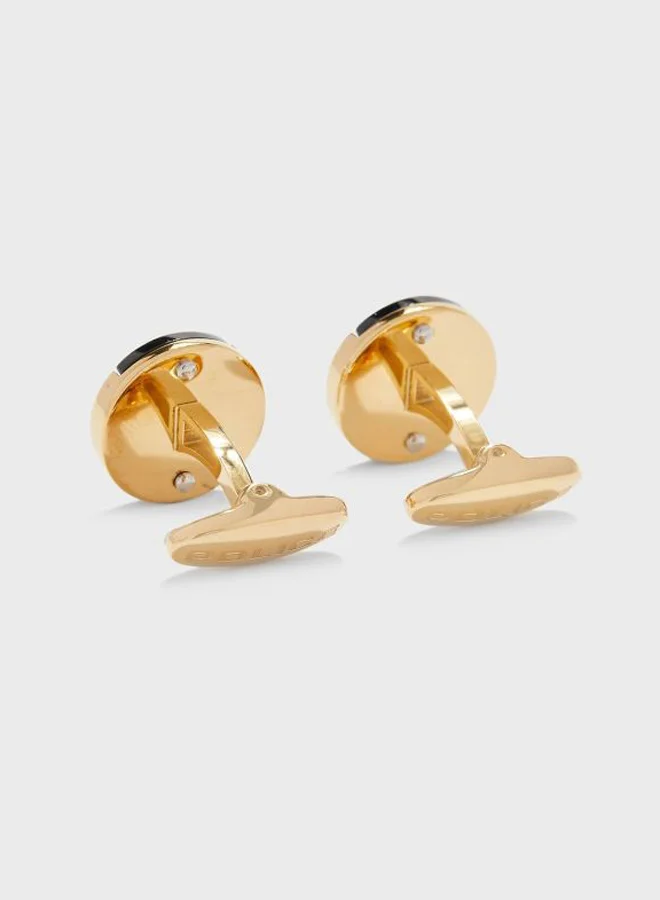 POLICE Stainless Steel Gold Plated Cufflinks