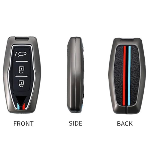 Ysbxitu 3 Buttons Keyless Remote Key Fob Cover with Keychain Compatible with Mitsubishi Outlander 2021 2022 2023 2024 Smart Key Shell Case Key Protection Cover Car Accessories Key Sleeve-B Black - Image 5