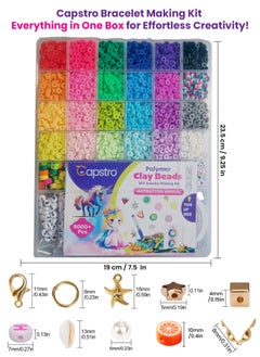 6000+ Clay Beads for Bracelet Making Kit - DIY Jewelry Set with Pendant Charms, Elastic Strings, 24 Colors Flat Preppy Beads for Bracelets, Necklace, Earrings - Pack of 1 - pzsku/Z415E49791CCCF7BF394FZ/45/_/1733327651/9c4d3473-1c9c-4dbe-9e4d-4c7a78cd063c