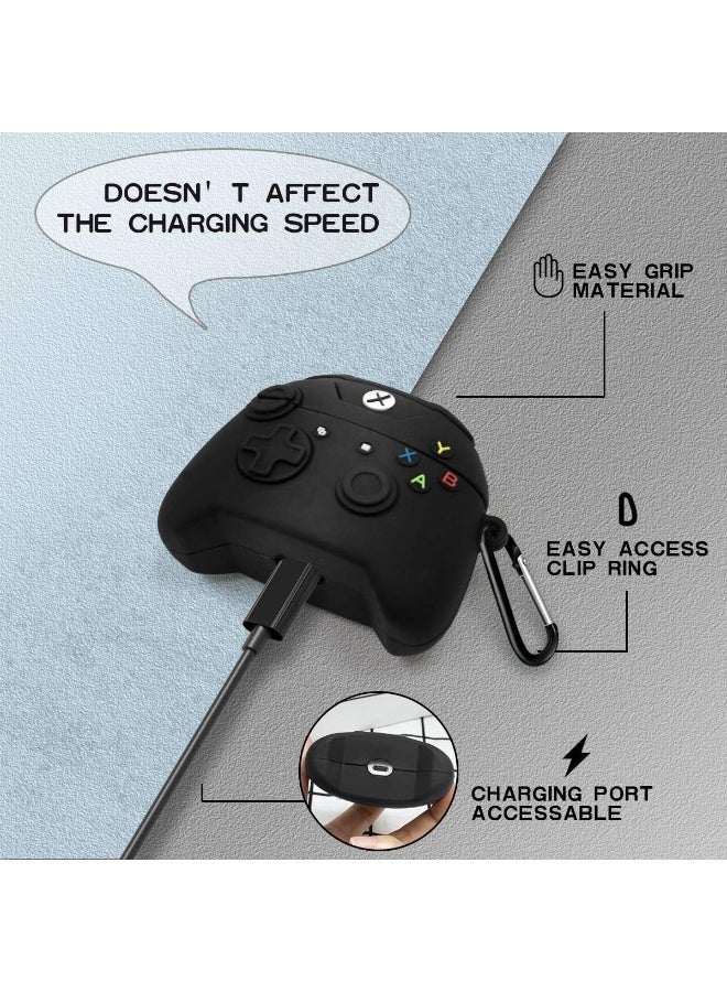 إكس بوكس جراب متوافق مع ايربودز برو الجيل الثاني / الأول – غطاء سيليكون ناعم مضاد للصدمات لسماعات ايربودز برو 2 / 1 من أبل، جراب كرتوني ثلاثي الأبعاد لطيف وإبداعي مع خطاف مفاتيح - Image 3