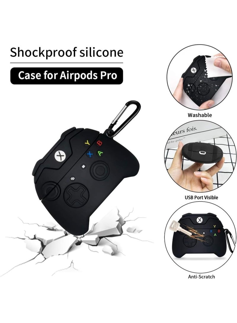 إكس بوكس جراب متوافق مع ايربودز برو الجيل الثاني / الأول – غطاء سيليكون ناعم مضاد للصدمات لسماعات ايربودز برو 2 / 1 من أبل، جراب كرتوني ثلاثي الأبعاد لطيف وإبداعي مع خطاف مفاتيح - Image 2