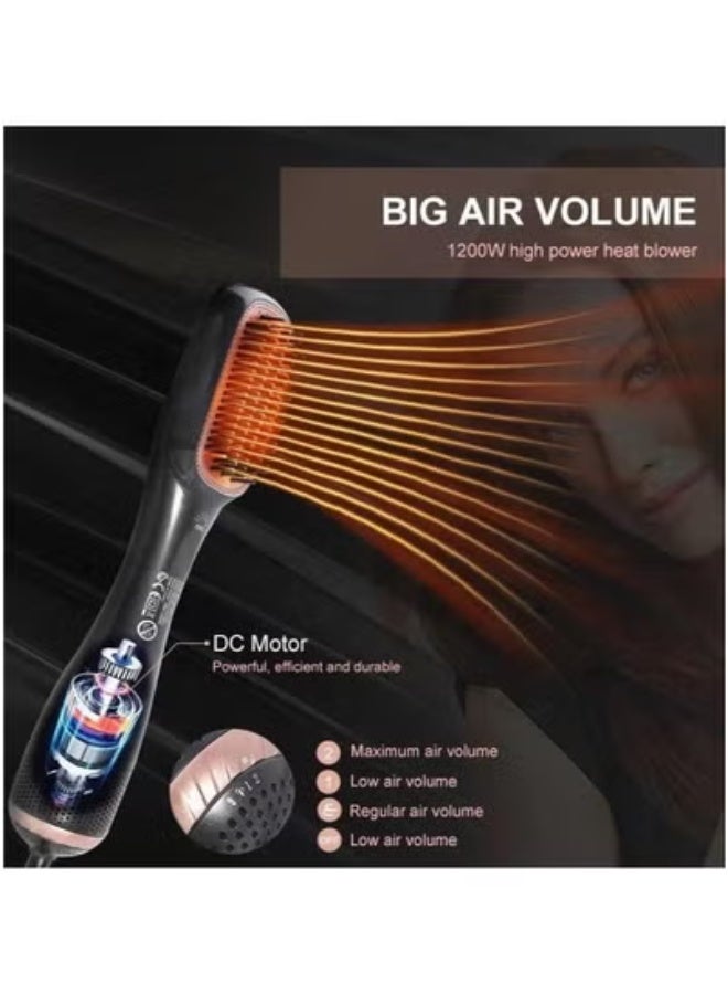 JOY CARE Ceramic Dryer and Styler 2-in-1 – Black/Beige Hot Air Brush with Ionic Technology – Hair Dryer & Straightening Brush Combo for Fast Drying, Frizz-Free Shine & Smooth Styling – Lightweight Ergonomic Blow Dryer Brush for All Hair Types – Salon Results at Home  - Image 5