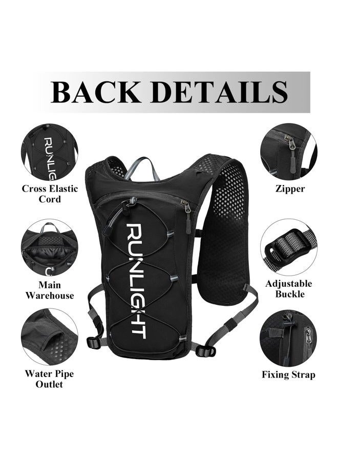 Runlight Running Vest for Women Men,Adjustable Chest Straps Running Hydration Vest with 1.5L Water Bladder,Lightweight Breathable Reflective Running Vest for Trail Running Hiking Black - Image 4