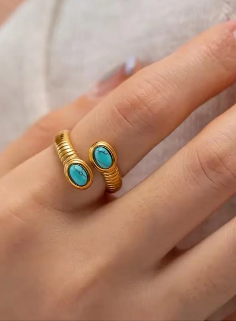 Equal Stainless Steel Gold Plated Ring For Women One Size - Image 2