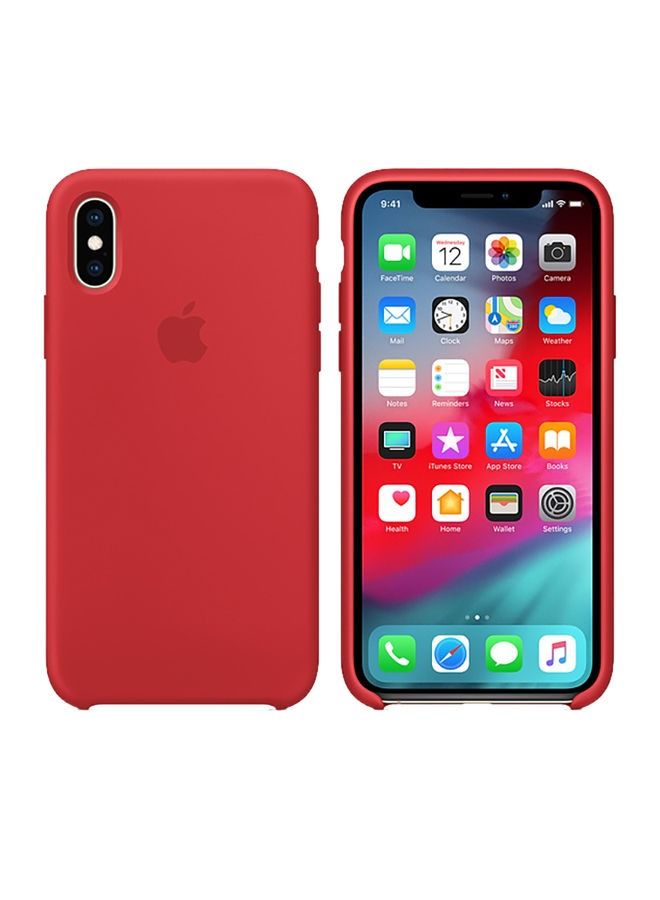 Silicone case cover for Apple iPhone Xs Red - Image 4