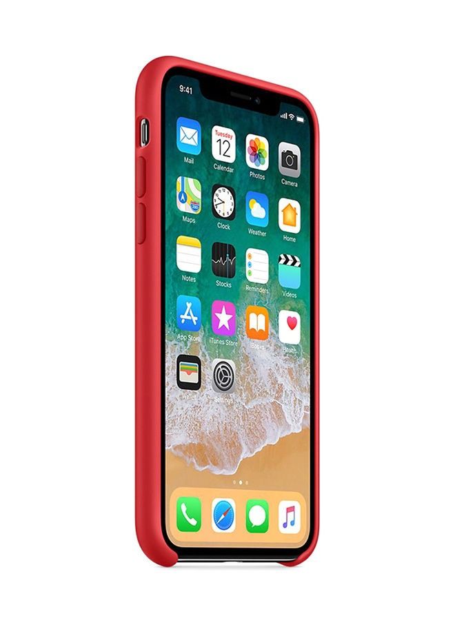 Silicone case cover for Apple iPhone Xs Red - Image 3