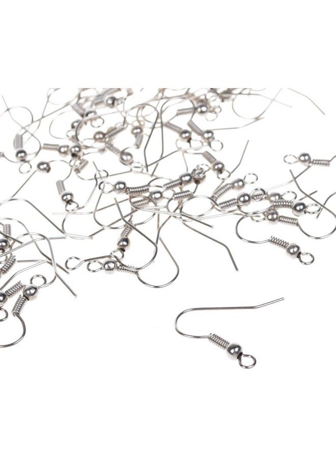 BeeSpring 200 Pcs Silver Stainless Steel Ball & Coil Earring Hooks/Fish Hooks/Ear Wire for DIY Jewelry Making, Wire Hooks Jewelry Wire Earring Parts for Jewelry Making - Image 3