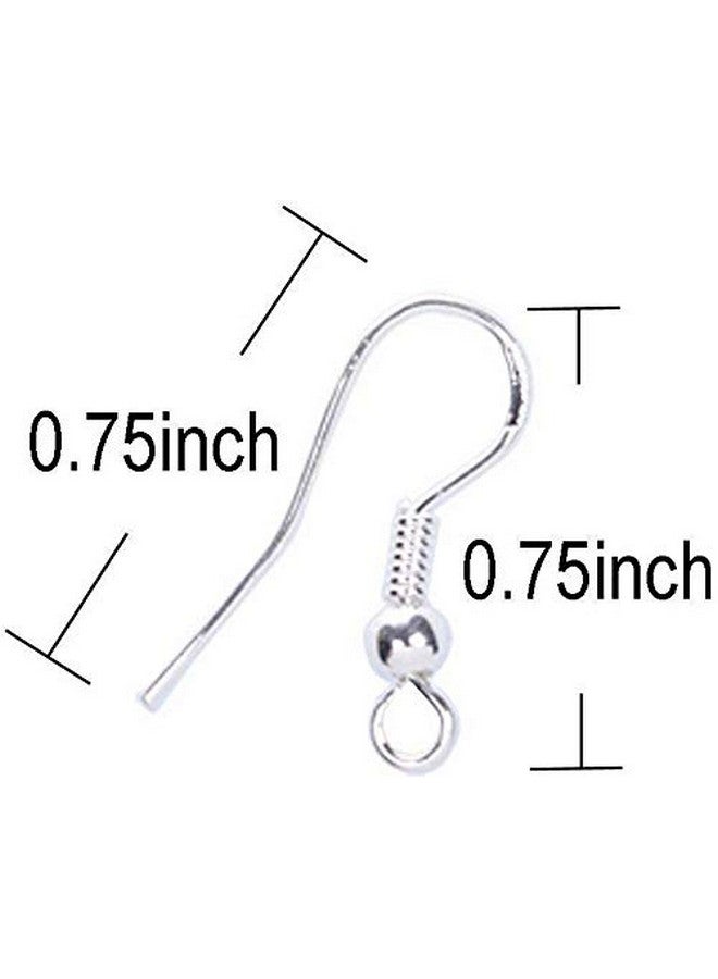 BeeSpring 200 Pcs Silver Stainless Steel Ball & Coil Earring Hooks/Fish Hooks/Ear Wire for DIY Jewelry Making, Wire Hooks Jewelry Wire Earring Parts for Jewelry Making - Image 2
