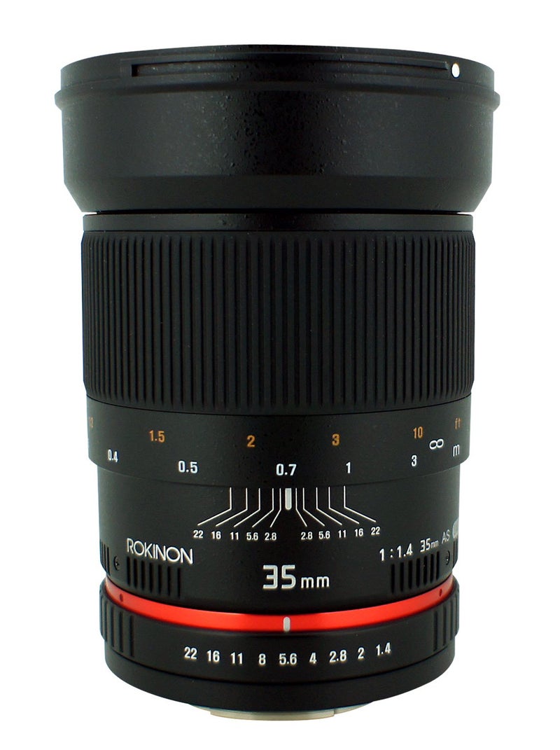 Rokinon 35mm F14 UMC Wide Angle Lens for Nikon AE with Automatic Chip