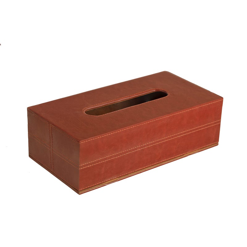 RICHTER Leatherette Brown Tissue Box Holder/Cover - Image 2