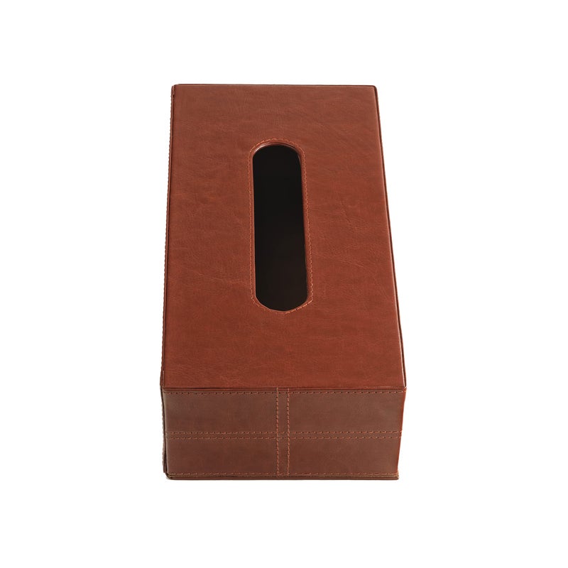 RICHTER Leatherette Brown Tissue Box Holder/Cover - Image 3