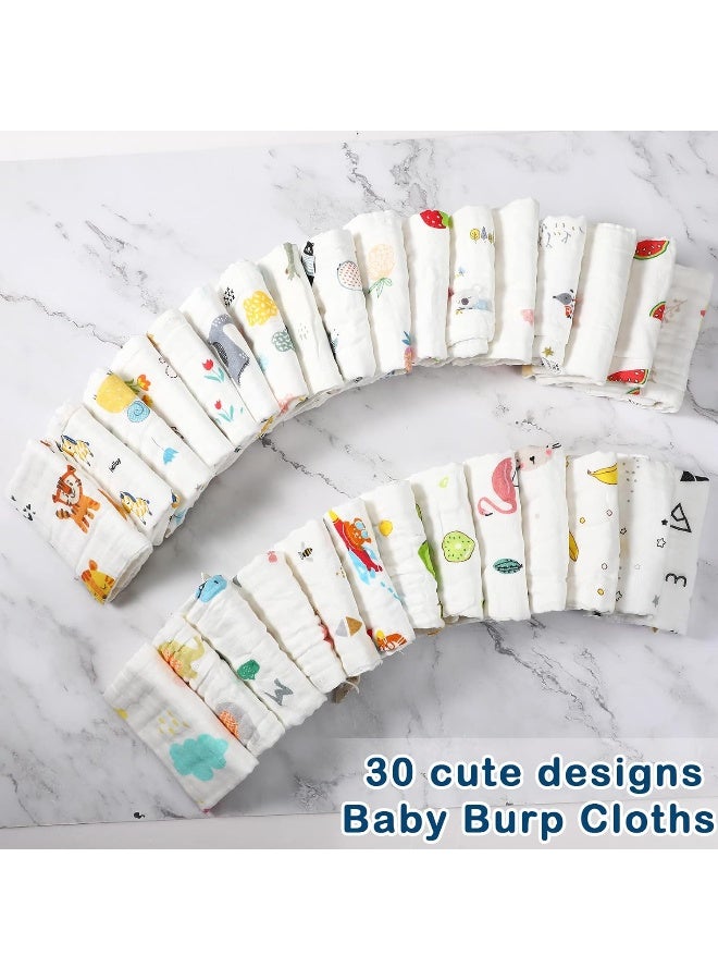 Kenning 30 قطعة من مناشف موسلين للأطفال، مناشف غسل للأطفال حديثي الولادة - Image 4