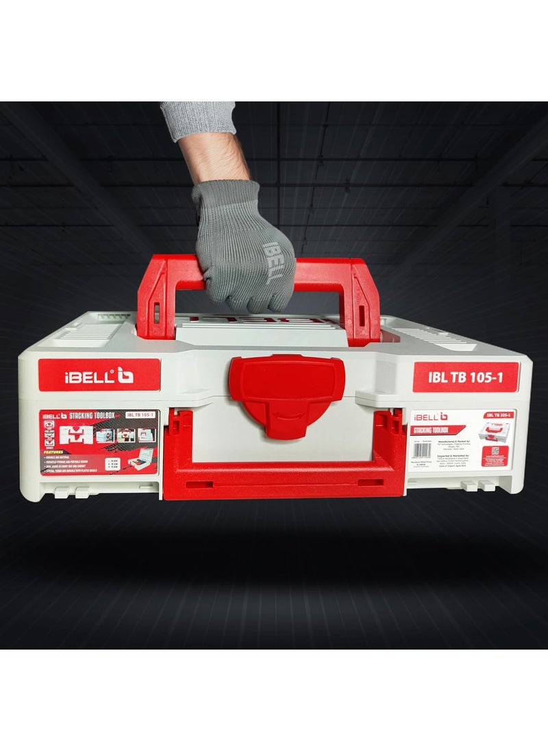 iBELL iBELL TB1051 Large Size Stackable Tool Storage Box Durable PCABS 40kg Load Capacity 39x30x11cm Container pack of 1  - Image 2