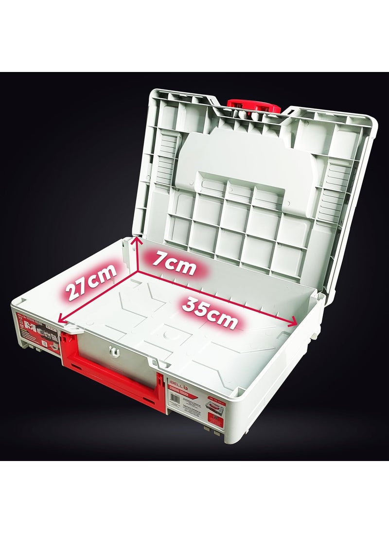 iBELL iBELL TB1051 Large Size Stackable Tool Storage Box Durable PCABS 40kg Load Capacity 39x30x11cm Container pack of 1  - Image 3