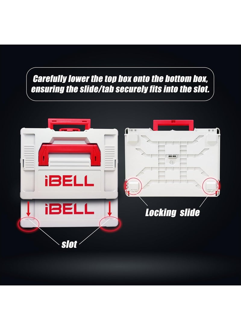 iBELL iBELL TB1051 Large Size Stackable Tool Storage Box Durable PCABS 40kg Load Capacity 39x30x11cm Container pack of 1  - Image 5