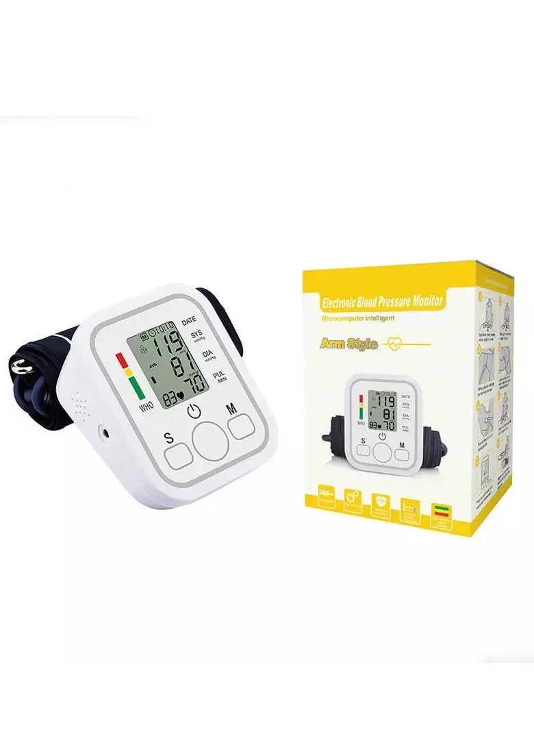 BP MONITOR Blood Pressure Monitor Portable & Household Arm Band Type Sphygmomanometer LCD Display Accurate Measurement