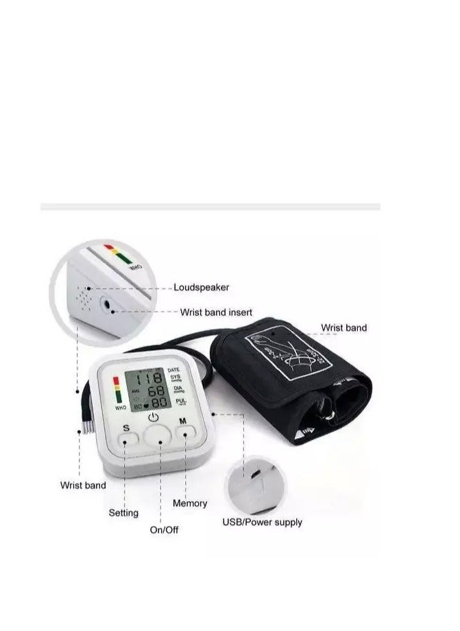 BP MONITOR Blood Pressure Monitor Portable & Household Arm Band Type Sphygmomanometer LCD Display Accurate Measurement