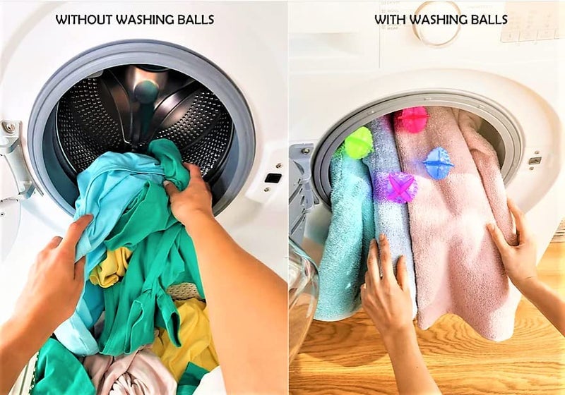 LA NEELJA Laundry Balls Dryer Balls Reusable Washing Machine Ball For Fabric Softener Clothes Cleaning Helper Cleaner For Washing Machine Multicolor 4pcs - Image 5