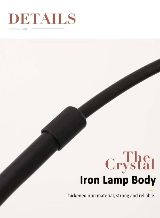 LED Arched Floor Lamp with Remote Control, Dimmable, 12W, Black, for Living Room & Bedroom - Image 2