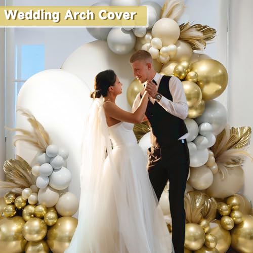 Hemmotop White Arch Backdrop Cover Set 7.2 ft, 6 ft, 2 Sided Stretchy Spandex Fitted Balloon Arch Stand Backdrop for Wedding, Birthday Party, Baby Shower - Image 4