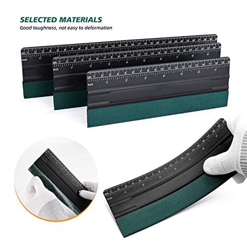 EHDIS Large Vinyl Squeegee Window Tint Tool 3PCS Big Size Felt Edge Vinyl Wrap Scraper for Vinyl Graphic Decal Car Wrapping Applicator Wallpaper Smoothing (Black) - Image 5