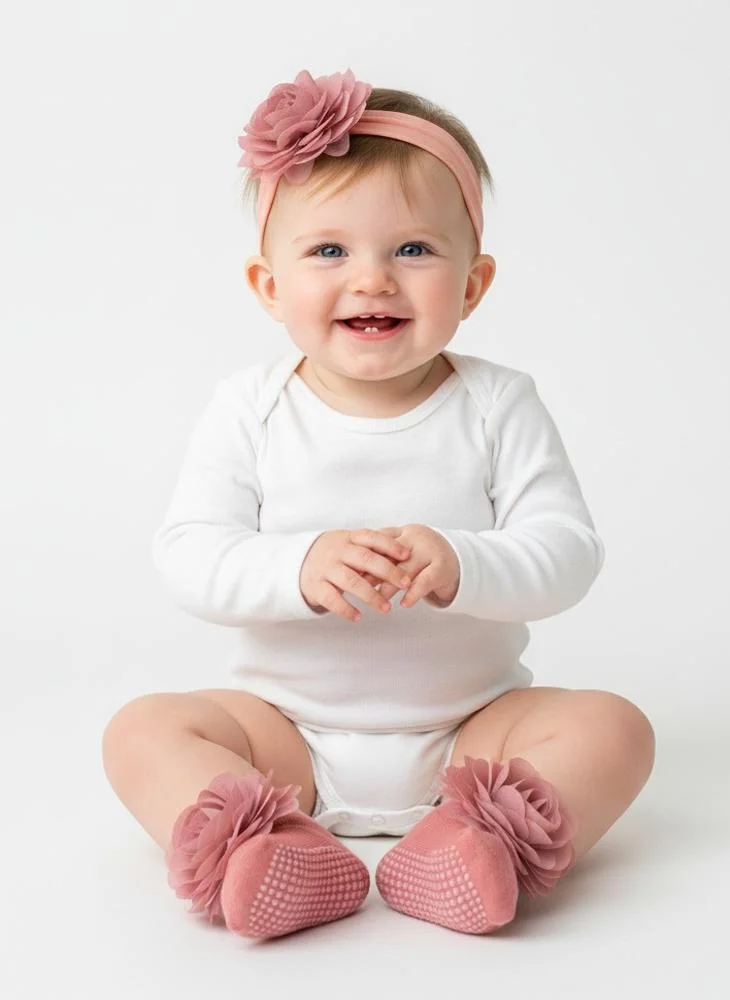 بيبي كلو Soft Baby Socks and Headband Set