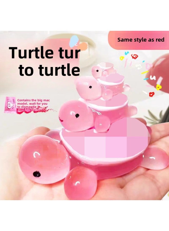TikTok Explosions Resin Mini Luminous Little Turtle Fluorescent Ornaments Stereo Decoration Turtle Pair Touch Blind Bag Gift-Color:3.2cm Three European + Blind Belt - Image 4