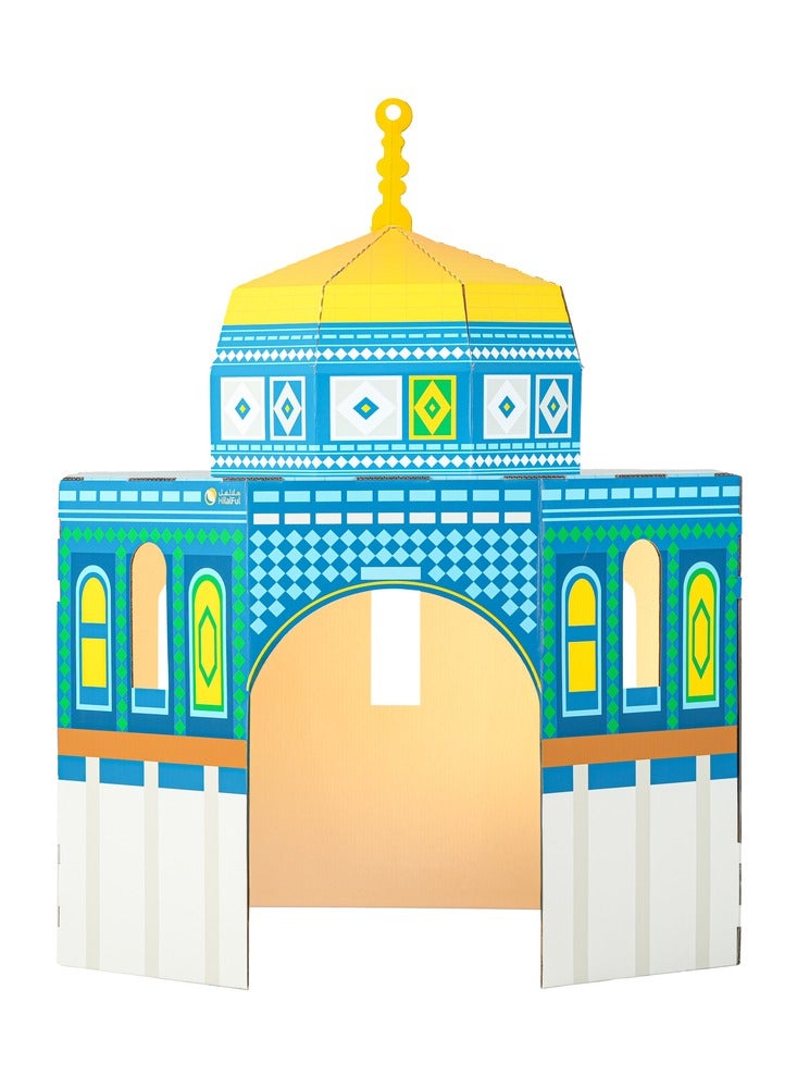 هلالفل مسجد هلال القبة الصخرية من الورق المقوى | بيت لعب داخلي للأطفال | لعبة تعليمية تفاعلية | سهل التركيب | هدية عيد ميلاد إسلامية | ديكور غرفة الأطفال | مركز لعب إبداعي - Image 1