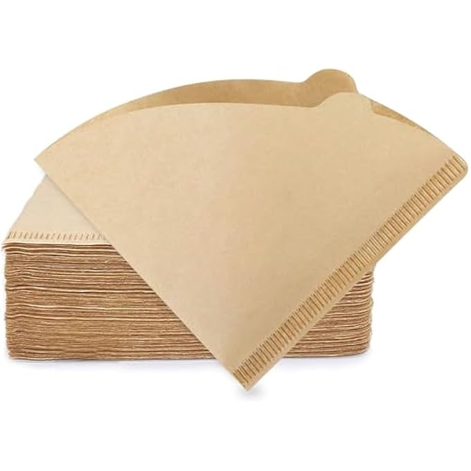 ريحني فلاتر القهوة ذات الاستخدام الواحد 2 ورق مخروطي فلتر قهوة طبيعي وماكينة قهوة 24 كوب 100 عدد بني طبيعي 105 سم × 10 سم - Image 1