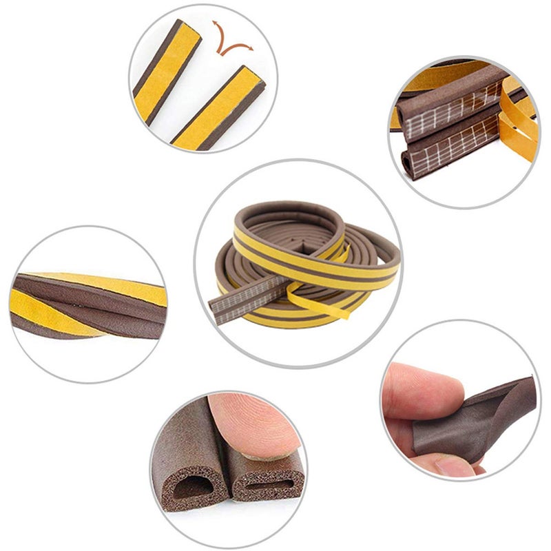 Halamodo Door Weather Stripping, Soundproof Insulation Seal Strip for Windows with Self-Adhesive Foam Door Protection,Sound Blocker - Image 2