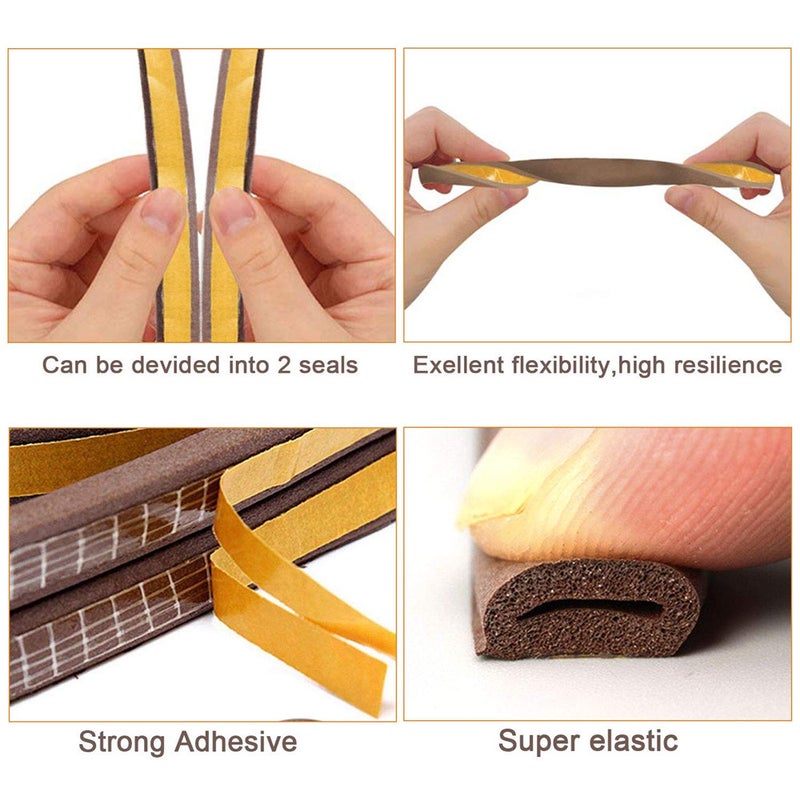 Halamodo Door Weather Stripping, Soundproof Insulation Seal Strip for Windows with Self-Adhesive Foam Door Protection,Sound Blocker - Image 3