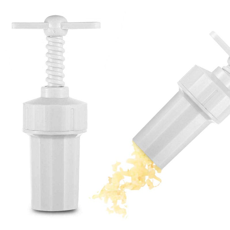 Tredoni 12x25 Garlic Press Screw Masher  Plastic Garlic Crusher Squeezer Mincer White