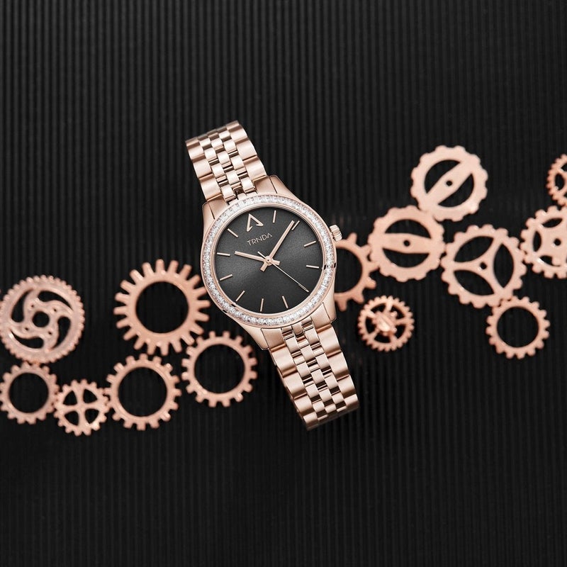 TRNDA Women's Watch with Rose Gold Stainless Steel Case and Rose Gold Stainless Steel Band - Image 5