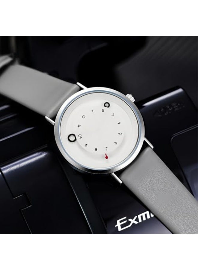 Minimalist Casual Unisex Quartz Watch – Unique Hands Design, Fashion Sports Waterproof Wristwatch for Men & Women with Leather Band - Image 5
