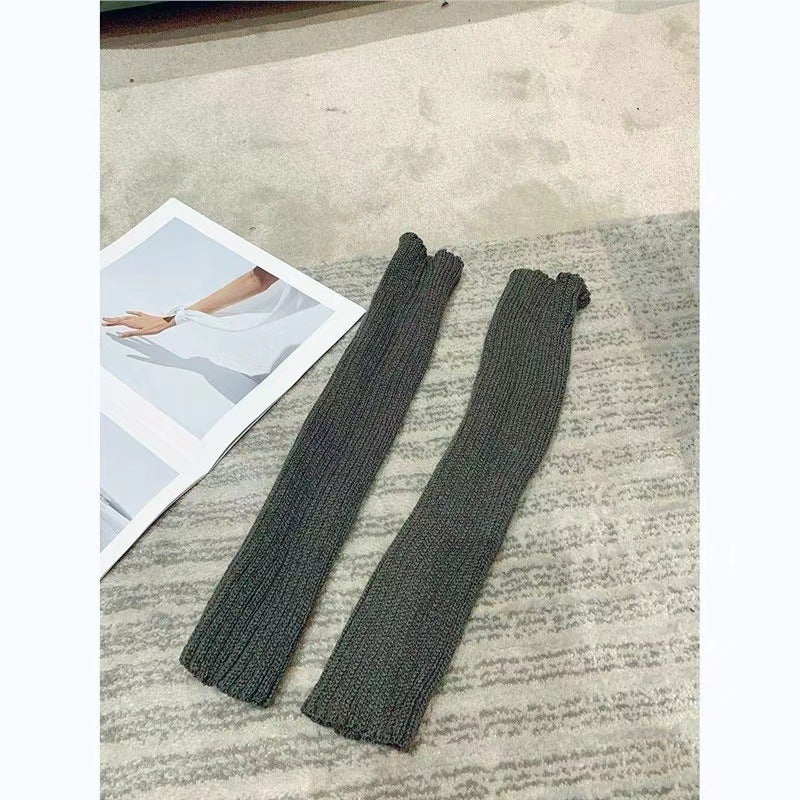 Lolita Knit Over-Knee Socks Cover Leg-Shaping Leg Warmers Slimming Dark gray 40cm socks 