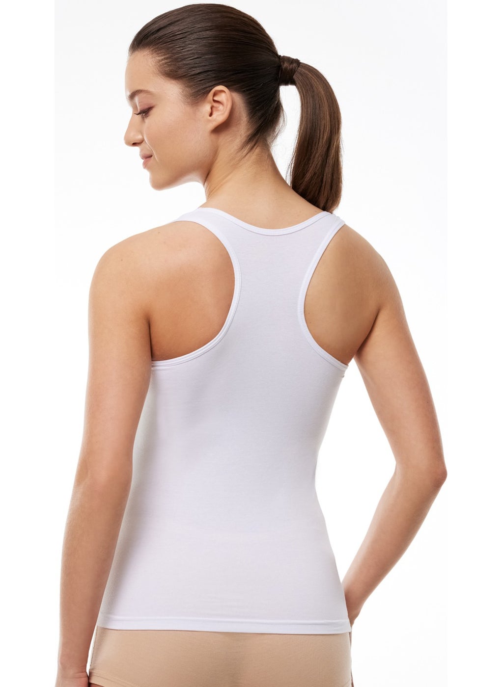 Malabadi - Women's White Modal Sports Tank Top 110 1M110 - Image 1