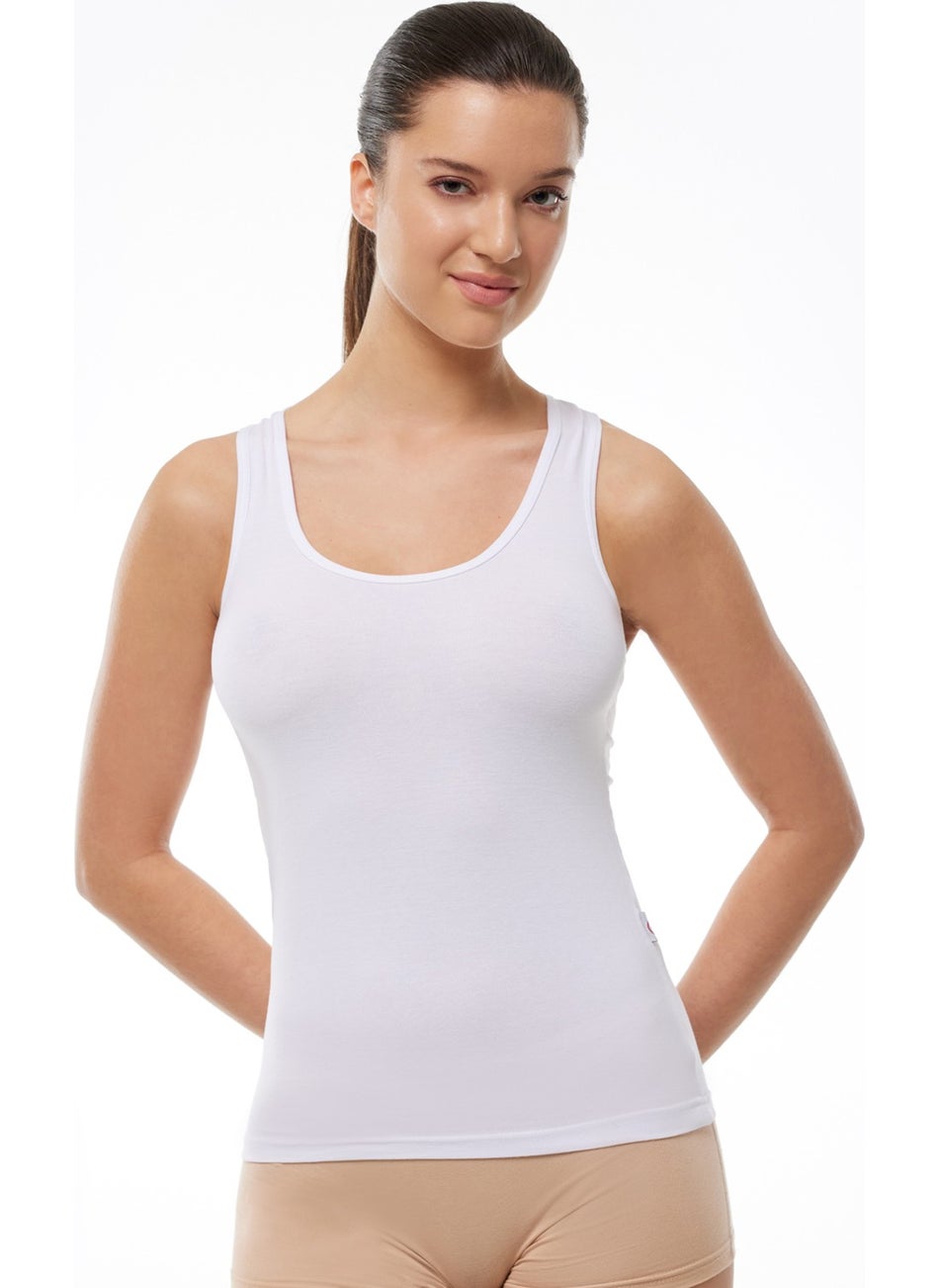 Malabadi - Women's White Modal Sports Tank Top 110 1M110 - Image 1