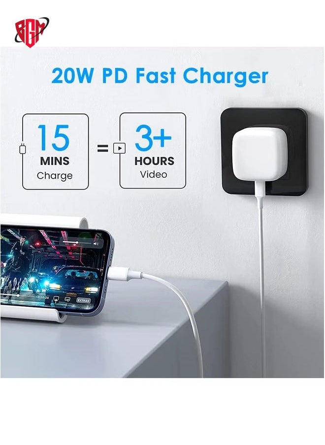 BGM Phone 20W Charger Apple MFi Certified‘ USB C Plug Fast Charge and USB C to Lightning Cable 2M PD Power Adapter Compatible with iPhone 13 Pro Max 13 12 SE2020 11 XR XS Max X 8 Plus iPad Pro Air Mini  - Image 3