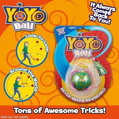BIG TIME TOYS بيج تايم توييز - يوي يو الكرة ذات العودة التلقائية بألوان ونقوش متنوعة لا تحتاج إلى إعادة اللف أبدًا - لمسة جديدة على المرح القديم تعزز المهارات الحركية وتنسيق اليد والعين وتنمو مع مستوى المهارة - Image 1