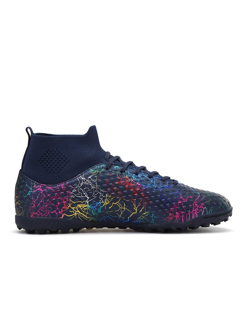SKY WING Men and Women Soccer Shoes Adults IC or IN Flat Soccer Cleats Elastic High-collar Knit Design Lightweight Training Football Shoes  - Image 2